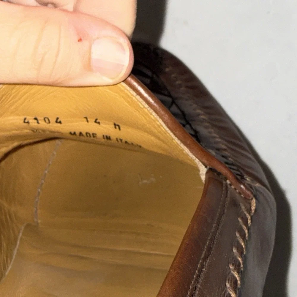 Nordstrom Brown Leather Tassel Loafers, Italy, , Size 14 D EXCELLENT